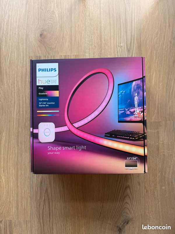 Hue Play gradient lightstrip pour PC 32-34 + Pont hue Neuf (image 1)