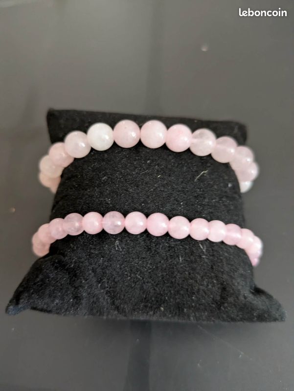 Bracelet En Perles De Quartz Rose 6mm – Neuf Sans Emballage – Bijou Lithothérapie