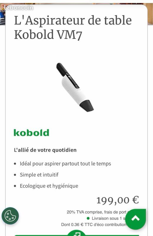 Aspirateur à main kobold vm7 (image 1)