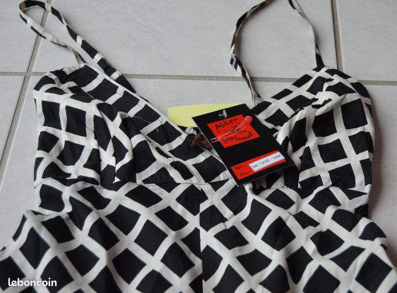 Robe noire et écrue "aller simplement" neuve S/M (image 3)
