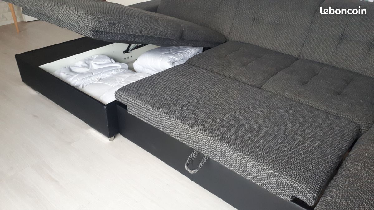 Grand canapé xxl convertible en lit trés bon état (image 3)