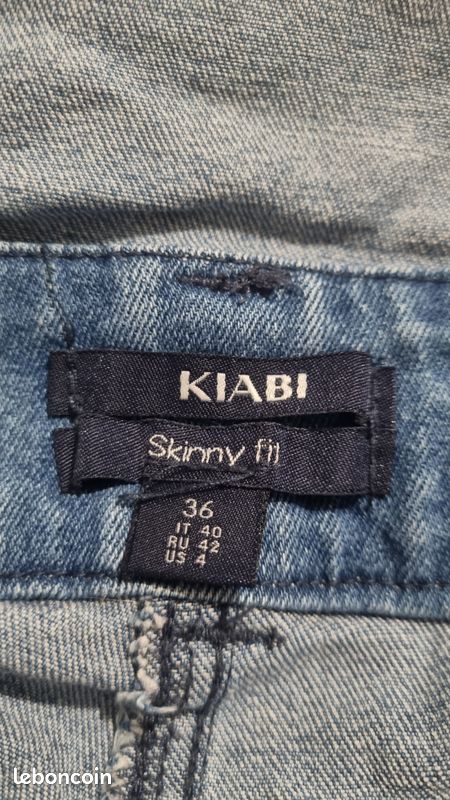 Salopette a Bretelles Skinny en Jean Kiabi Bleu Taille S (image 7)