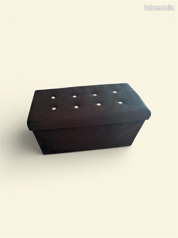 Banc coffre velours noir (image 1)
