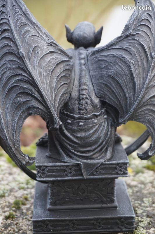 Figurine Gargouille Reliquaire - Boîte/Cendrier Crâne Dragon - Style Gothique - Neuf