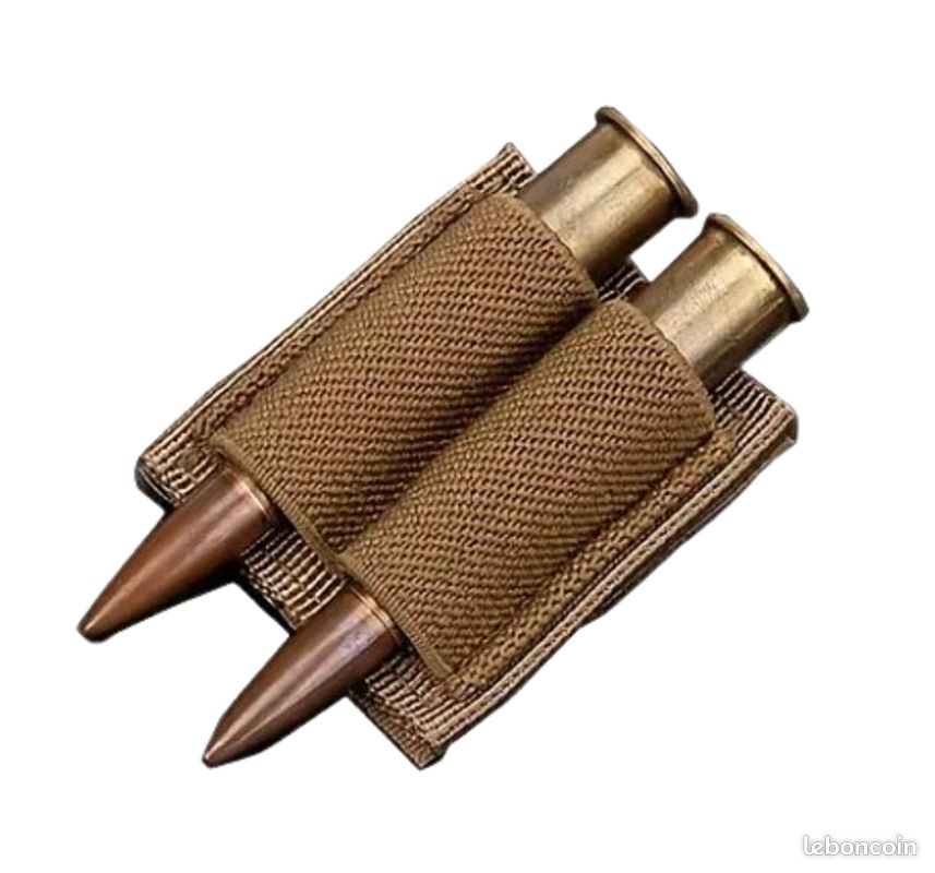 Cartouchière Kaki Nylon Velcro - Porte 6 Cartouches Calibre 12 - Pour Chasse Ou Tir