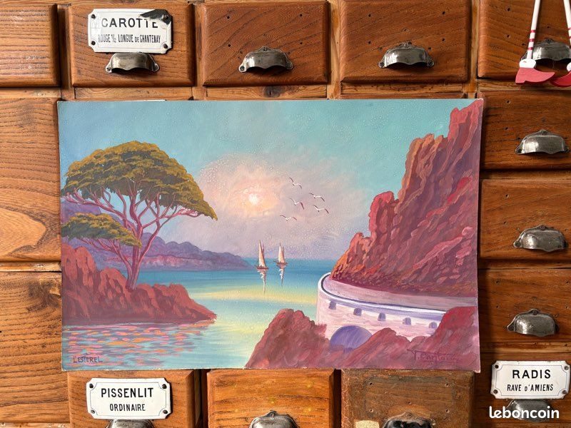 Gouache L’Esterel de V. Contoux sur papier épais (image 1)