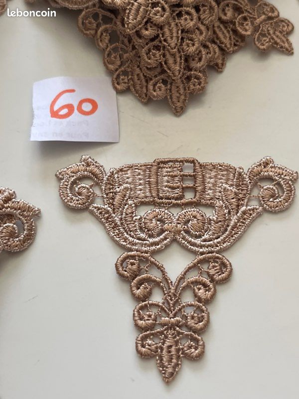Superbe lot 78 ornements retro baroque vintage beige (image 2)