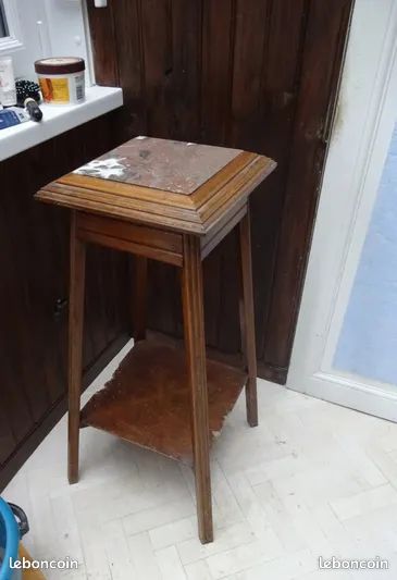 Sellette bois avec plateau en Marbre (image 2)