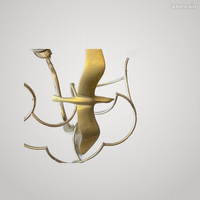 Lampe Vintage Lancia Lanciotto Galeotti Maison Charles Mouettes Laiton (image 6)