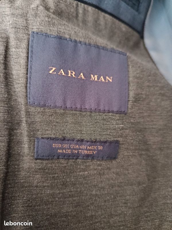 Veste de costume Zara bleue taille 50 100% polyester (image 3)