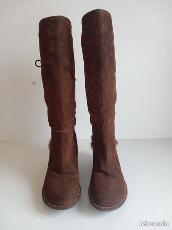 Bottes Fourrées Pour Femme - Bottes En Daim à Talon Compensé Avec Lacets Et Franges - Chaussures Chaudes Et élégantes Pour L'automne Et L'hiver