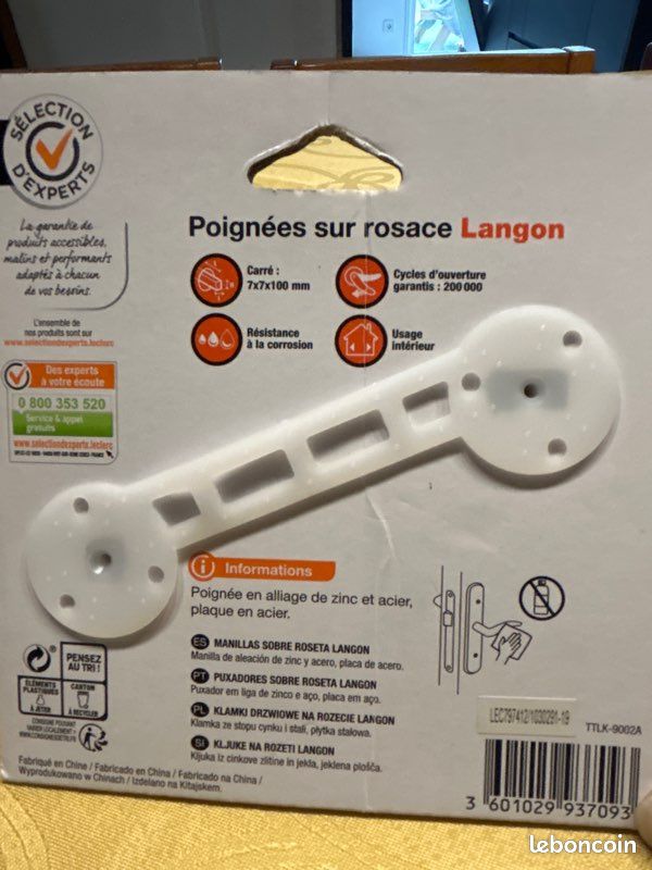 Paire de poignées de porte Neuves - Modèle Langon (FOXTER) (image 3)