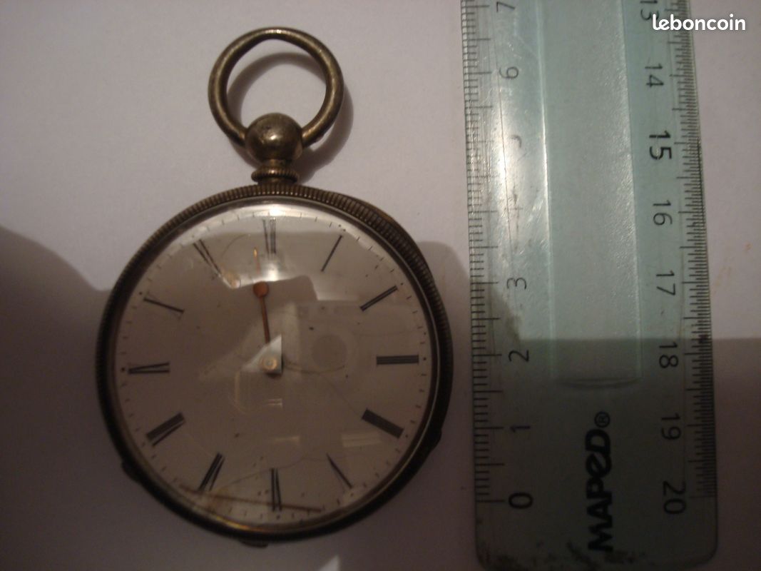 Montre Gousset En Argent 0,800 Vintage 1900-1909 - Balancier Libre, Mécanique Manuelle, Occasion