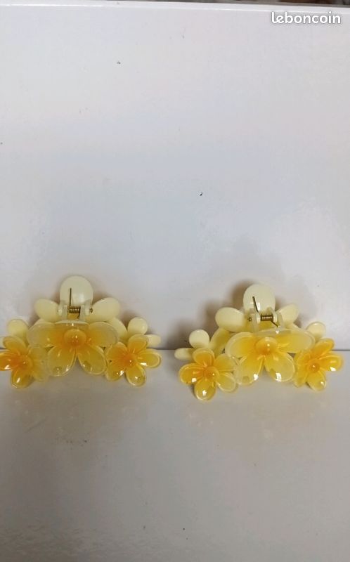 Grande pinces griffes fleurs jaunes (image 4)