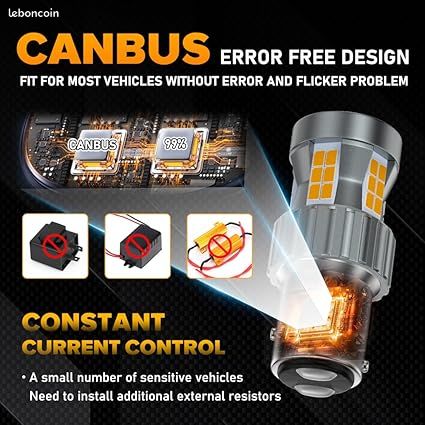 2 Ampoules LED P21/5W 1157 BAY15D Blanc Super Lumineux - 12-24V - Compatible 2057, 2357, 7528 - Pour Feux Arrière, Clignotants, Freinage