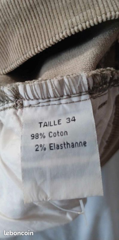 AGI-jupe30 - mini-jupe velours beige T34 ou 16 ans (image 7)