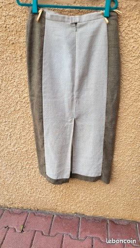 Tailleur 42 veste et jupe jaqueline riu beige et marron (image 3)
