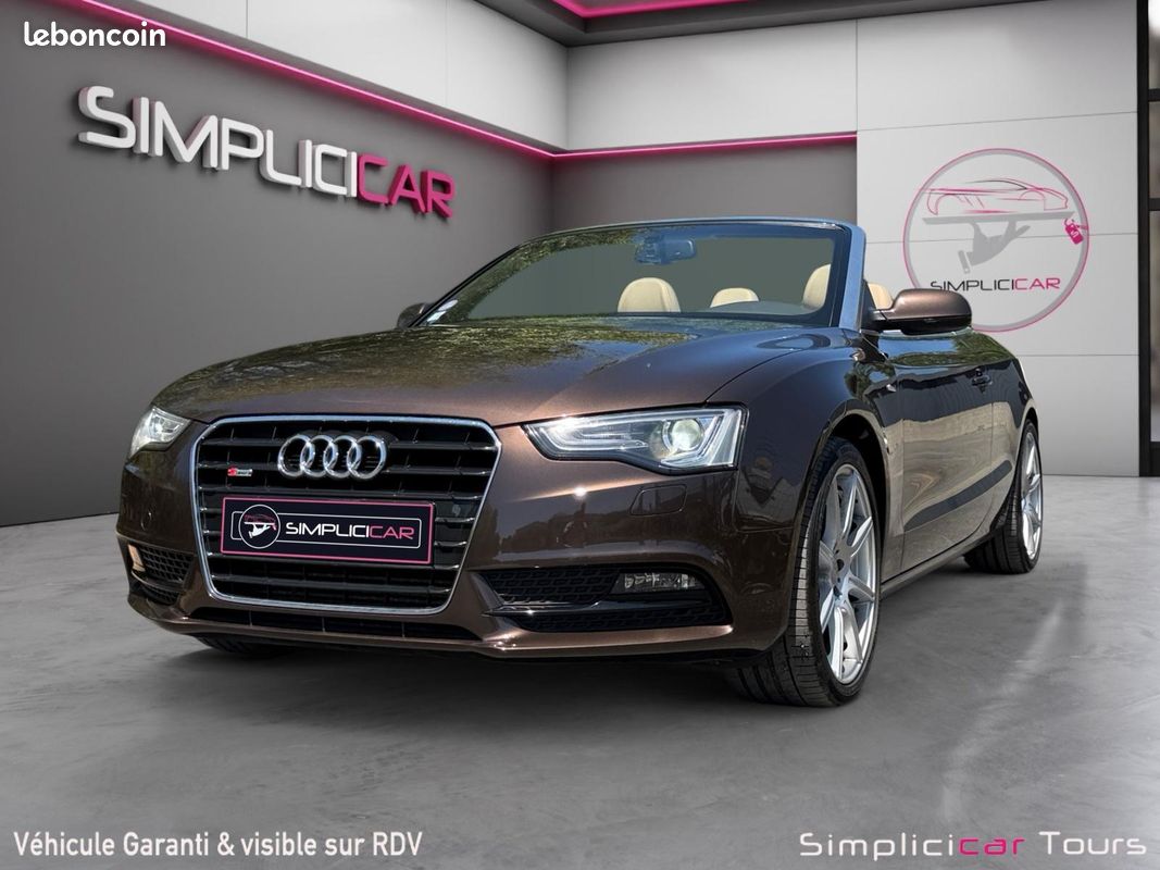 AUDI A5 FACELIFT CABRIOLET 2.0 TFSI 211 S LINE MULTITRONIC 211Ch CONFIGURATION RARE SONO B&O SIEGES CHAUFFANTS CLIM AUTO BI ZONE TELEPHONE AUDIO BT Garantie 12 mois (image 9)