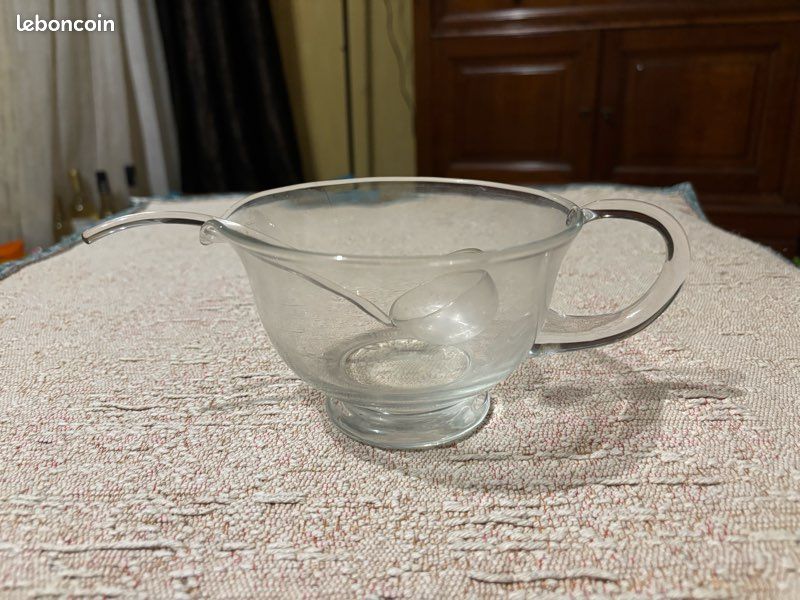 Petite saucière en verre et sa cuillère (image 3)