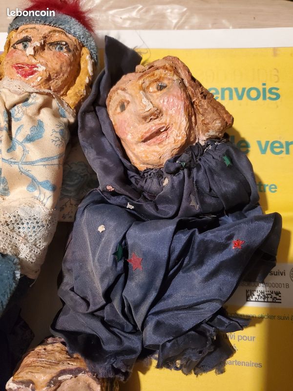 TÊTE MARIONNETTE ANCIENNE Plâtre Polychrome Thêatre Guignol EUR 25,00 - FR