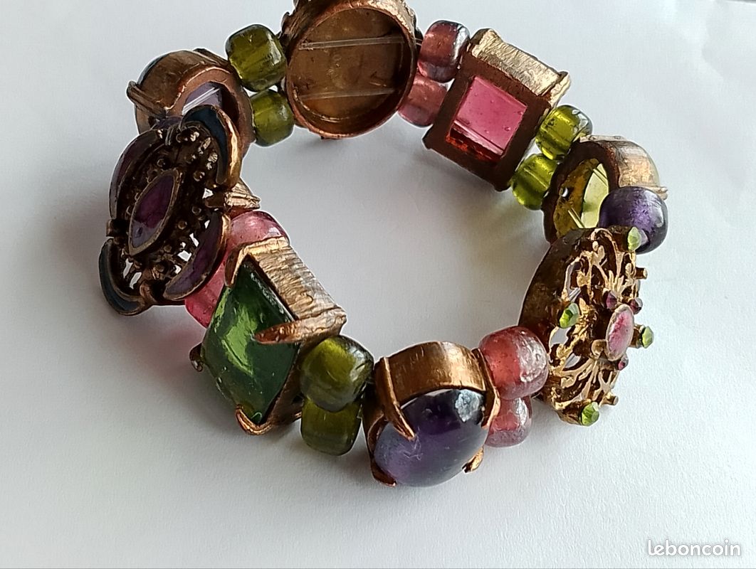 Bracelet chakra avec perles colorees