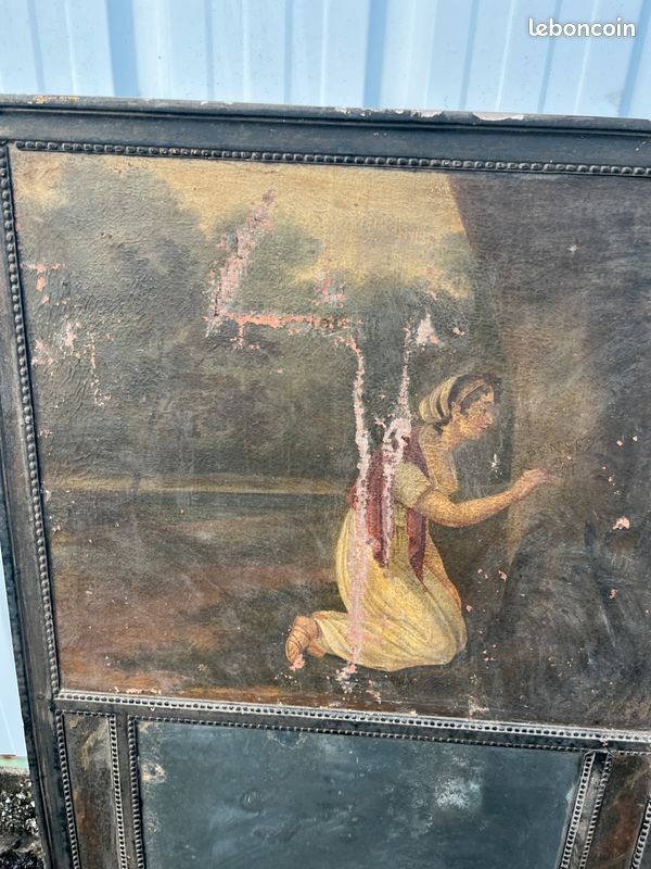 Grand Trumeau ancien – Scène Peinte Champêtre – (image 8)