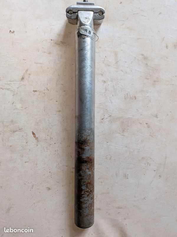 Tige de selle vintage années 90 aéro aluminium 28,6 mm argent route