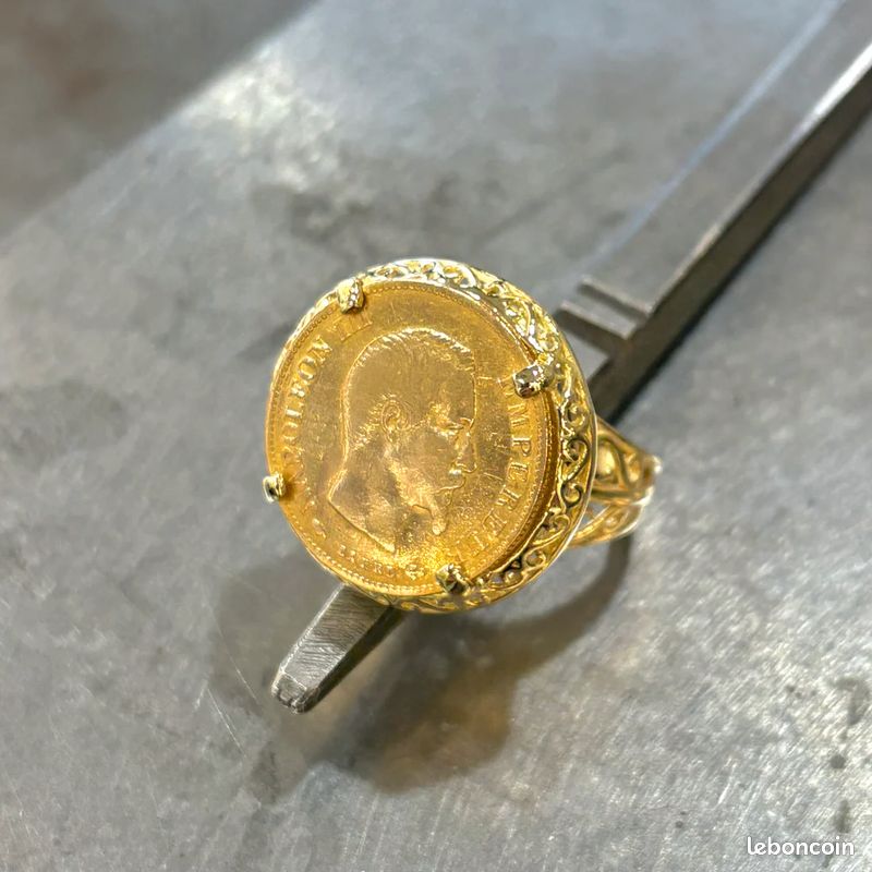 Bague Pièce Or Jaune 750 Pièce 10 Francs Napoléon Montres