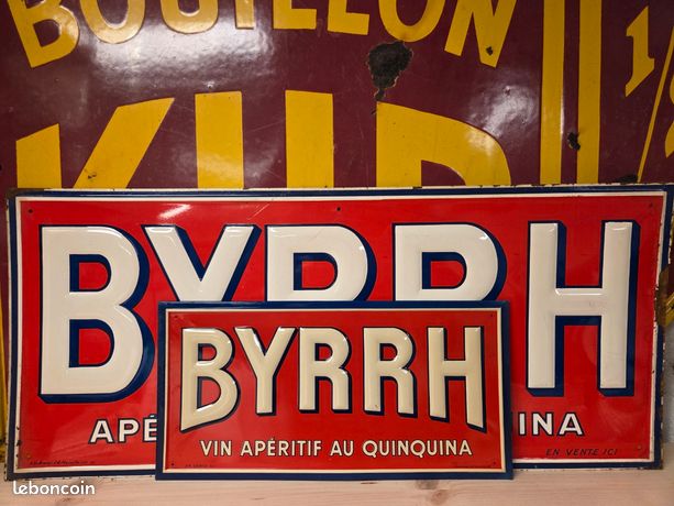 PLAQUE MÉTAL PUBLICITAIRE 20x30cm bombée en relief