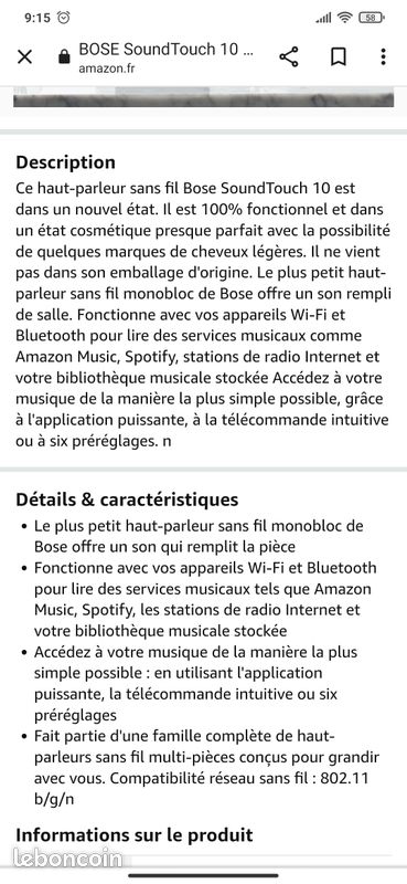 Paires enceintes bose soundtouch 10 (image 1)