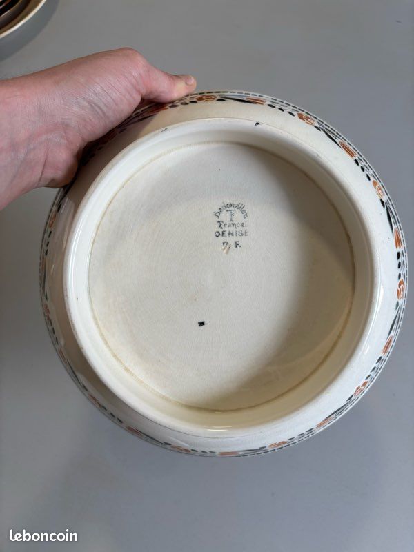Dessous-de-plat En Faïence De Badonviller – Déco Géométrique Pochoir Vintage