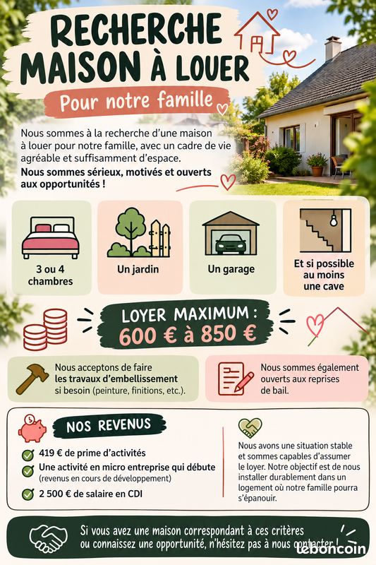 Maison 4 pièces 90 m² · à Somain · 90 m² · 600 €/mois