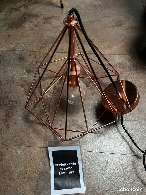 Lustre metal rose gold leroy merlin, maison du monde (image 1)