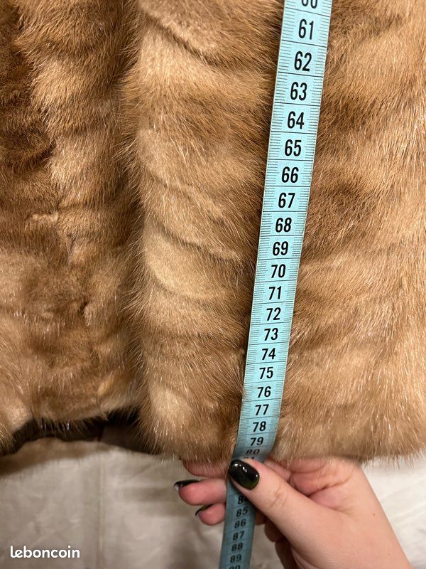 Manteau En Fourrure De Vison Marron Vintage - Taille L (FR 40) - Longueur 105 Cm - Origine France - Occasion Bon état
