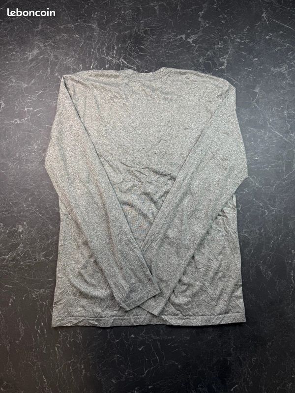 T-shirt à manches longues Nike Sport matière dri-fit imprimé sportif Running gris Homme Taille M (image 13)