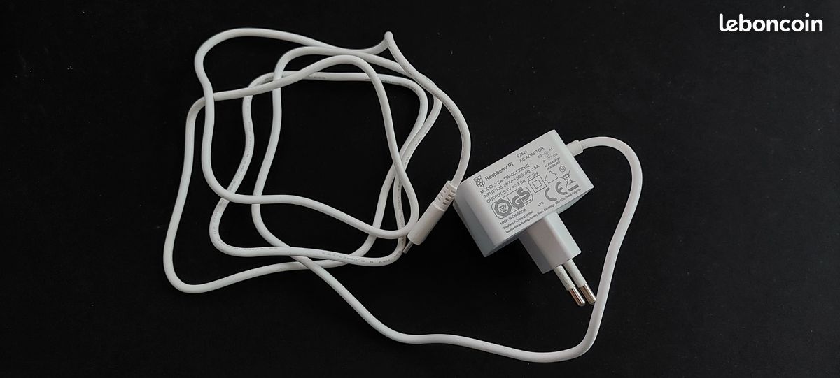 1 transfo de marque Raspberry 5.1V 3.0A USB-C NEUF (image 1)