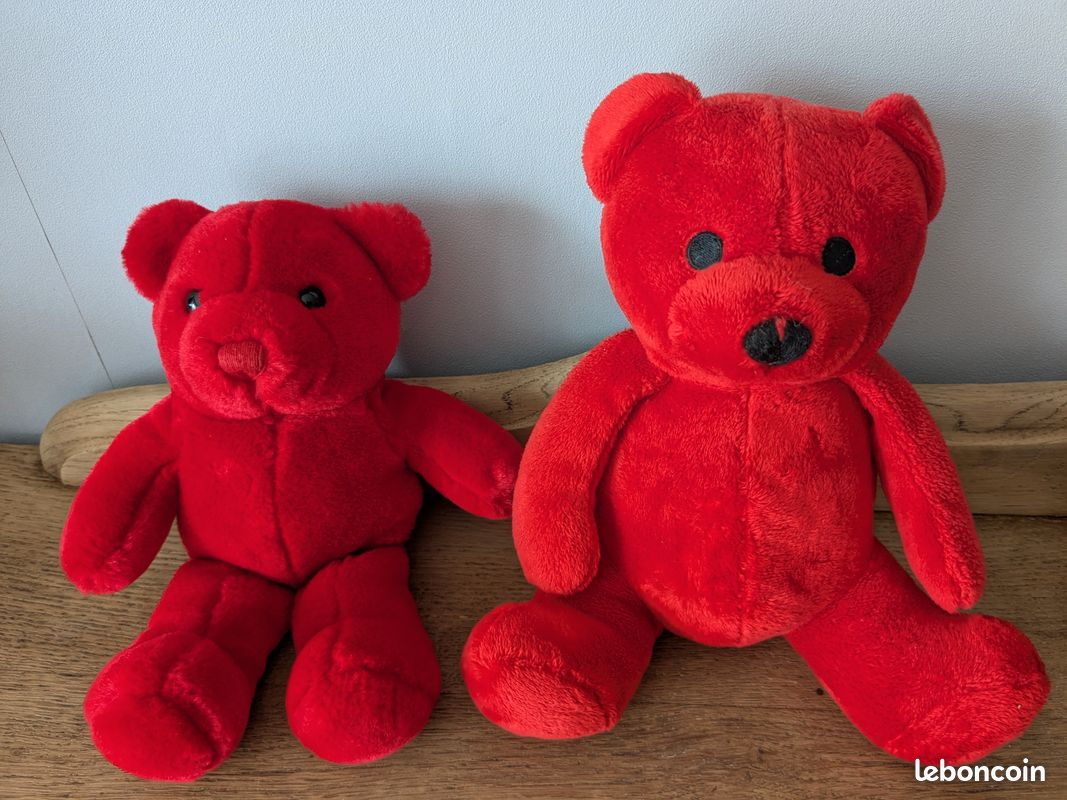 LOT DE 2 ours en peluche & genre de velours ancien jouet EUR 12,00 - FR