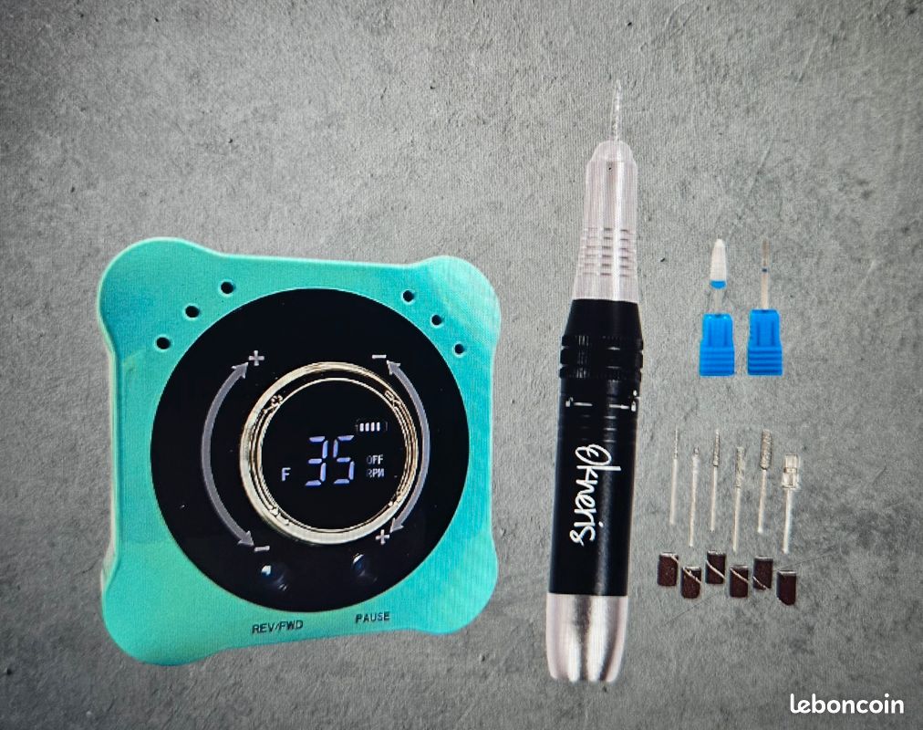 Ponceuse Ongles électrique Rechargeable - Sans Fil - Multifonction - Blanche