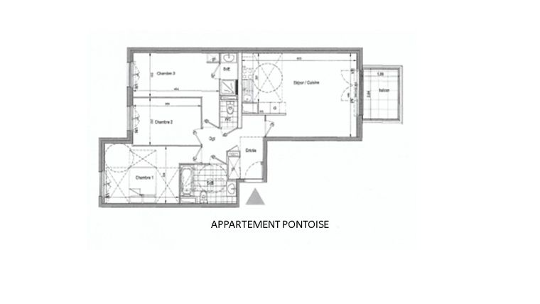 Appartement a louer pontoise - 4 pièce(s) - 75 m2 - Surfyn