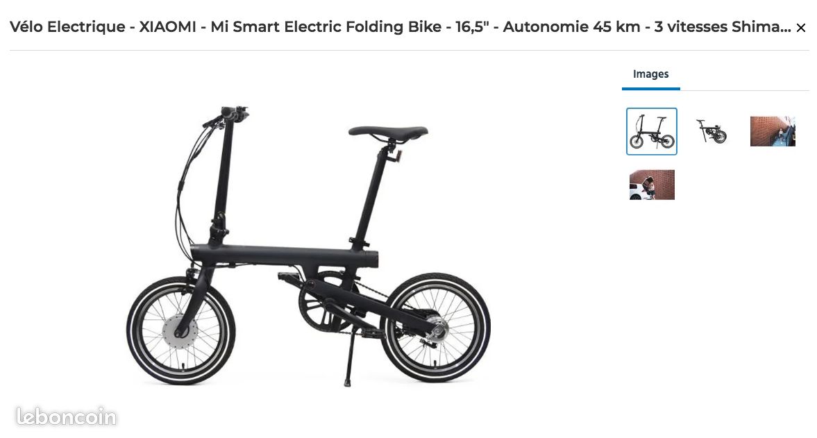 Vente vélo électrique XIAOMI MI SMART PLIABLE Vélos