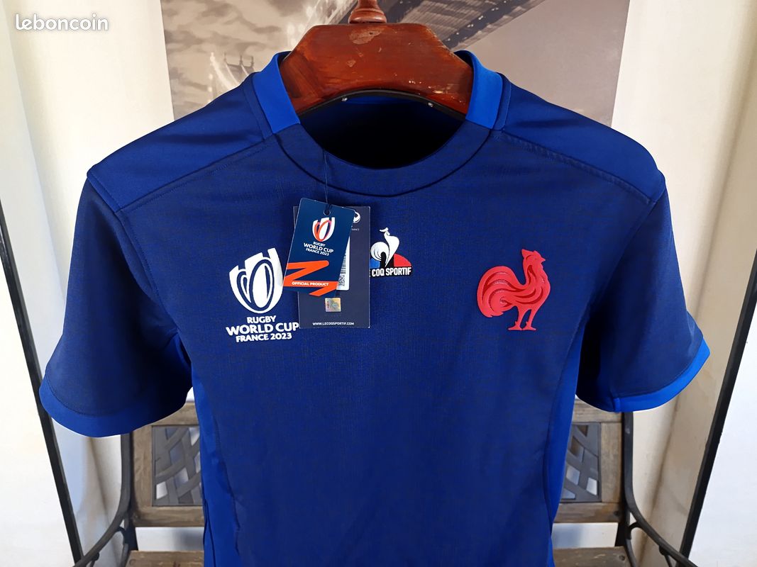 Maillot Rugby France Domicile – Coupe Du Monde 2023 – Neuf, Taille XL – Le Coq Sportif