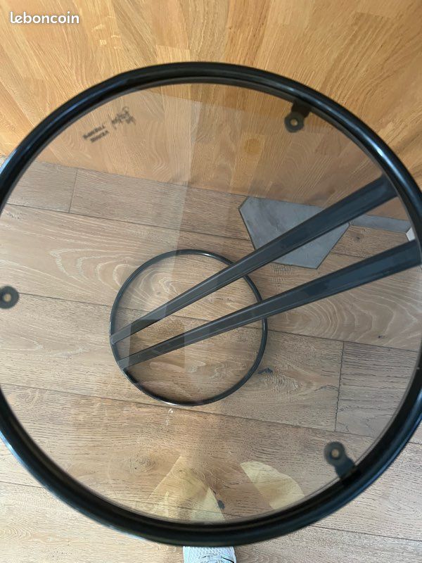 Table d’appoint Yves Boutboul – Métal & verre – Design vintage (image 3)