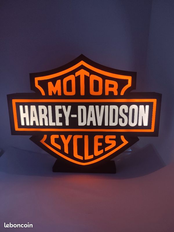 Panneau LED Mural Harley Davidson Lumineux Et Réglable - Alimentation USB, Décor Moto