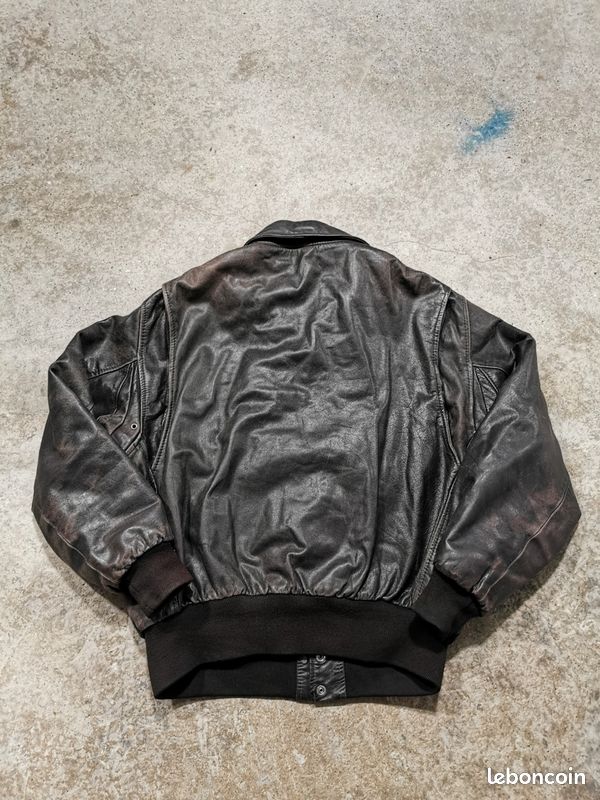 Veste Cuir Vintage Redskins Type B32 - Armée & Civil - Taille L - Marron - Occasion Très Bon état