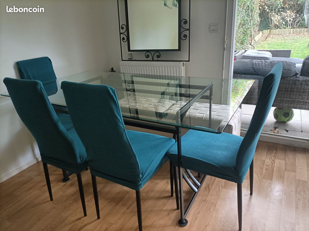 Table en verre en fer forger (image 6)