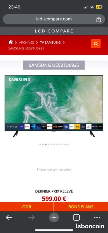 SAMSUNG UE58TU6925 comme neuve (image 3)