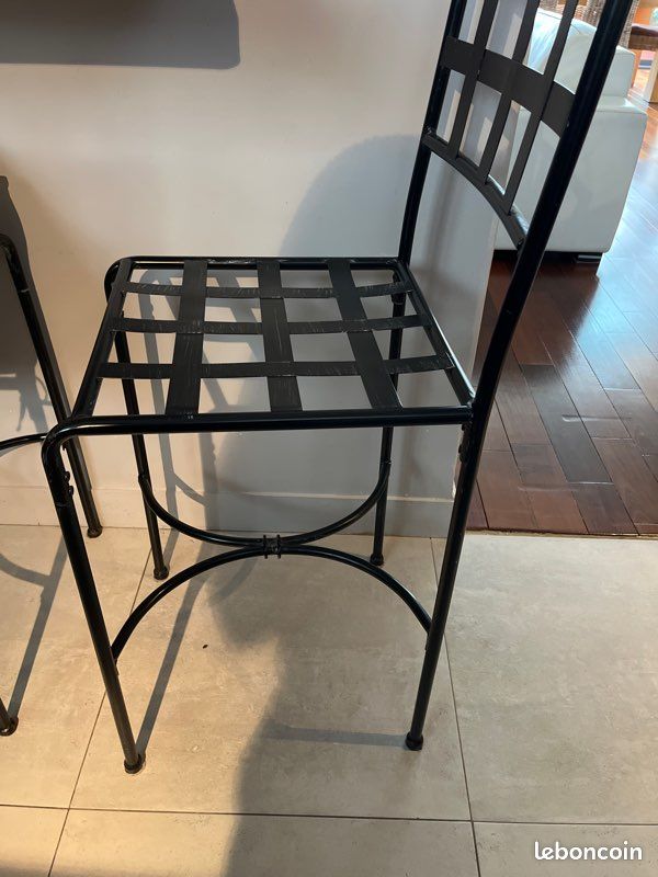 Lot de 4 chaises de bar en fer forgé (image 2)