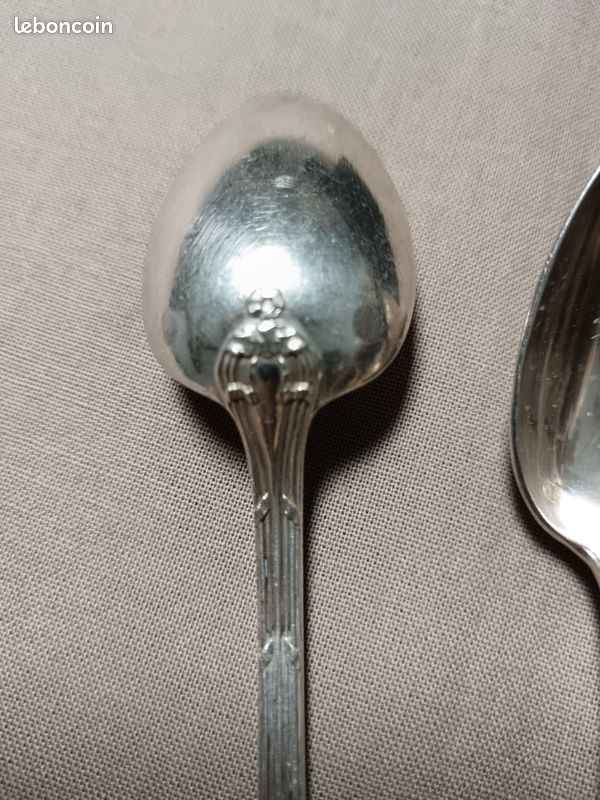 12 Cuillères à Café En Métal Argenté – Luber & Cie – Modèle Uniplat – Très Bon état