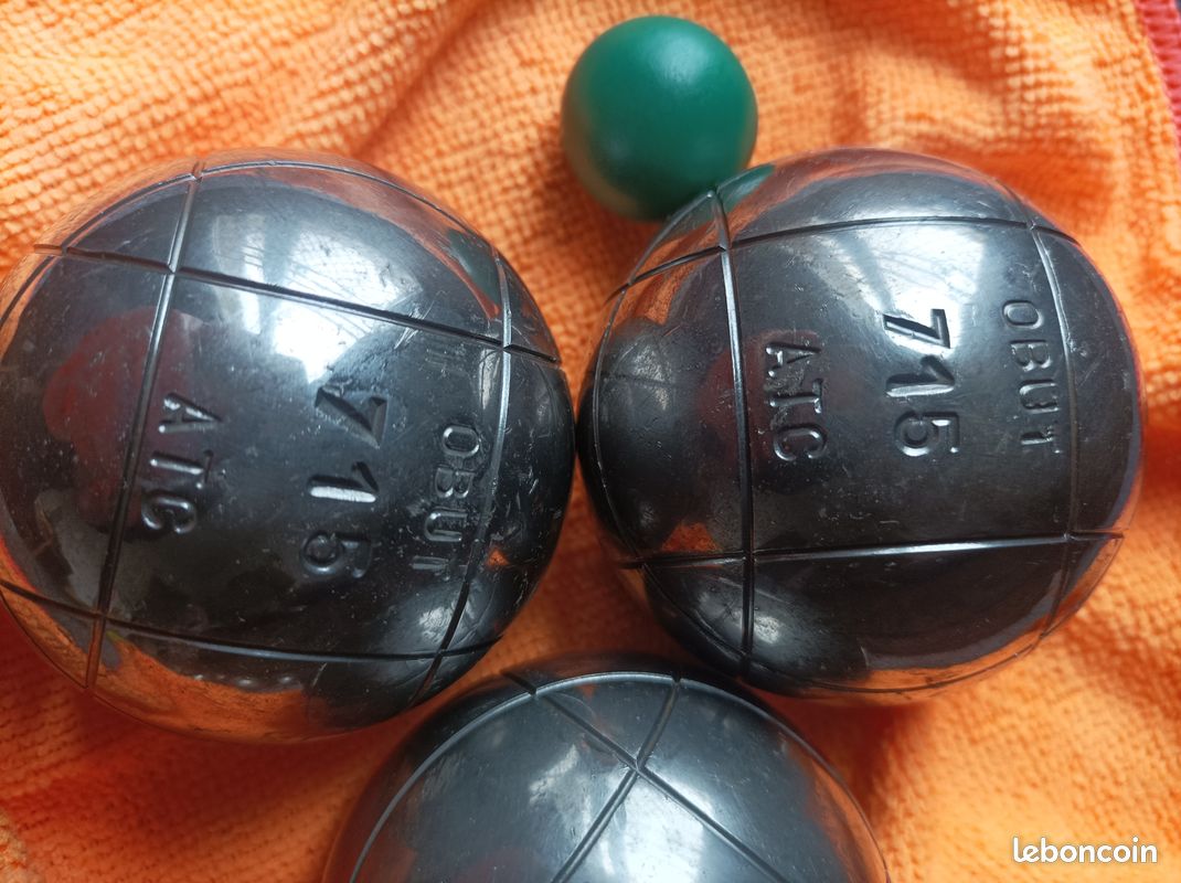 3 Boules De Pétanque Obut ATC 720 T3 Vintage - Diamètre 7,5 Cm - Compétition