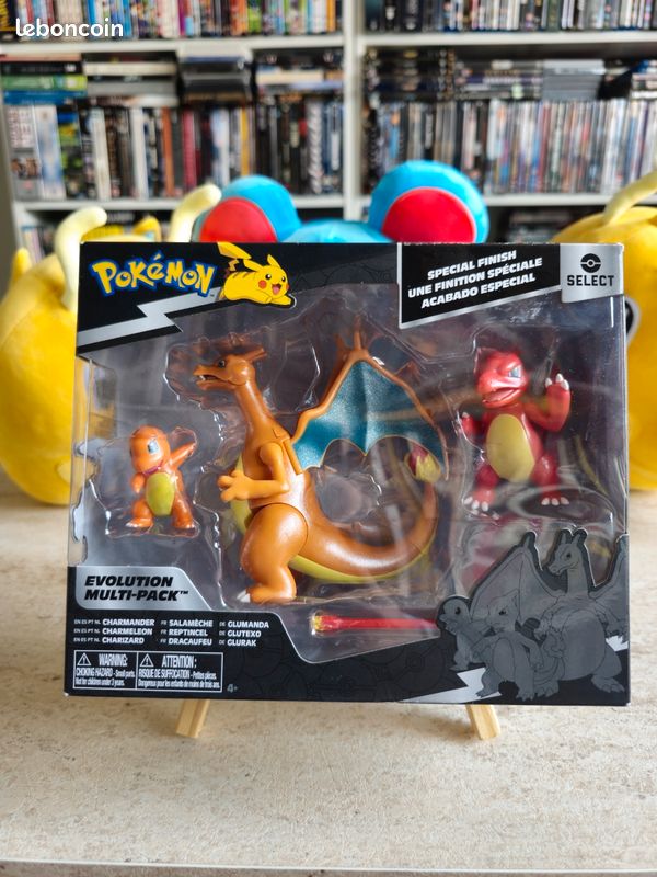 Pokemon Kids Figures – Salameche & Reptincel & Dracaufeu Shiny – Retro